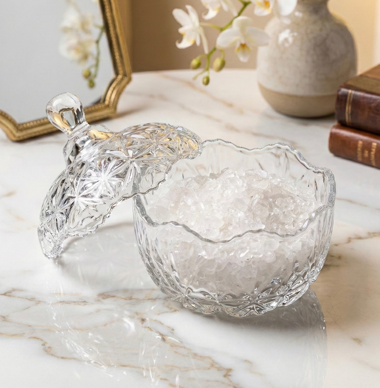 法式雕花水晶消磁盒 ( 贈白水晶) | 水晶淨化